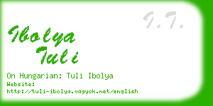 ibolya tuli business card